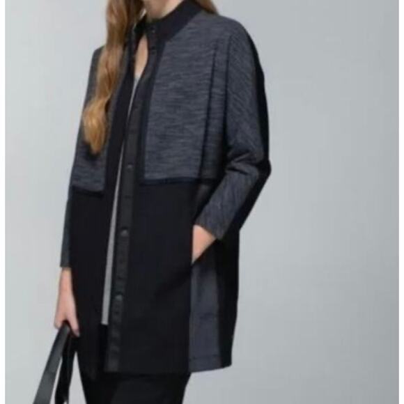 Lululemon women’s cocoon car coat black size small oversized - Picture 1 of 7